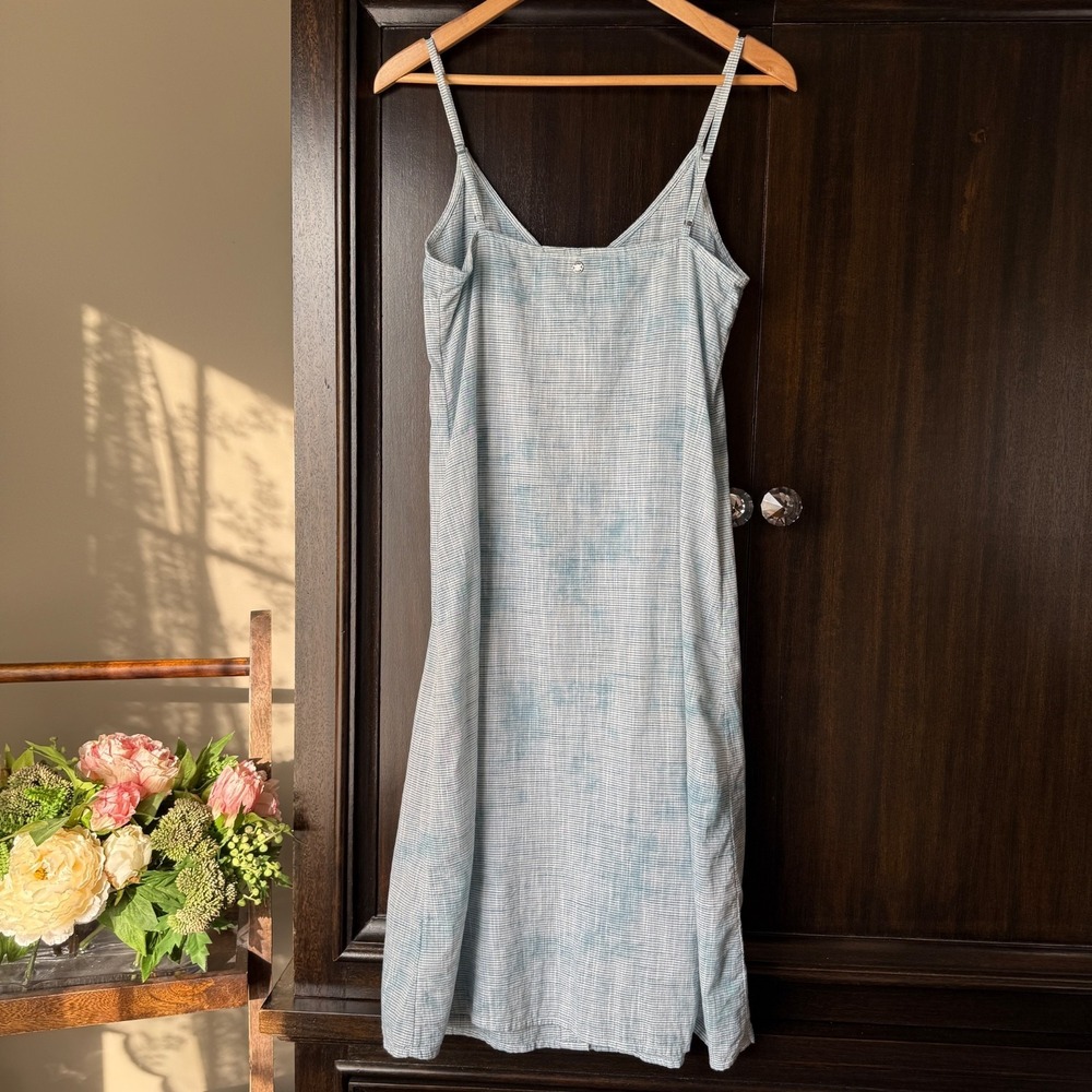 Roxy Cotton Button Front Slip Dress Stripe Midi Spaghetti‎ Strap S Minimal - Picture 4 of 16